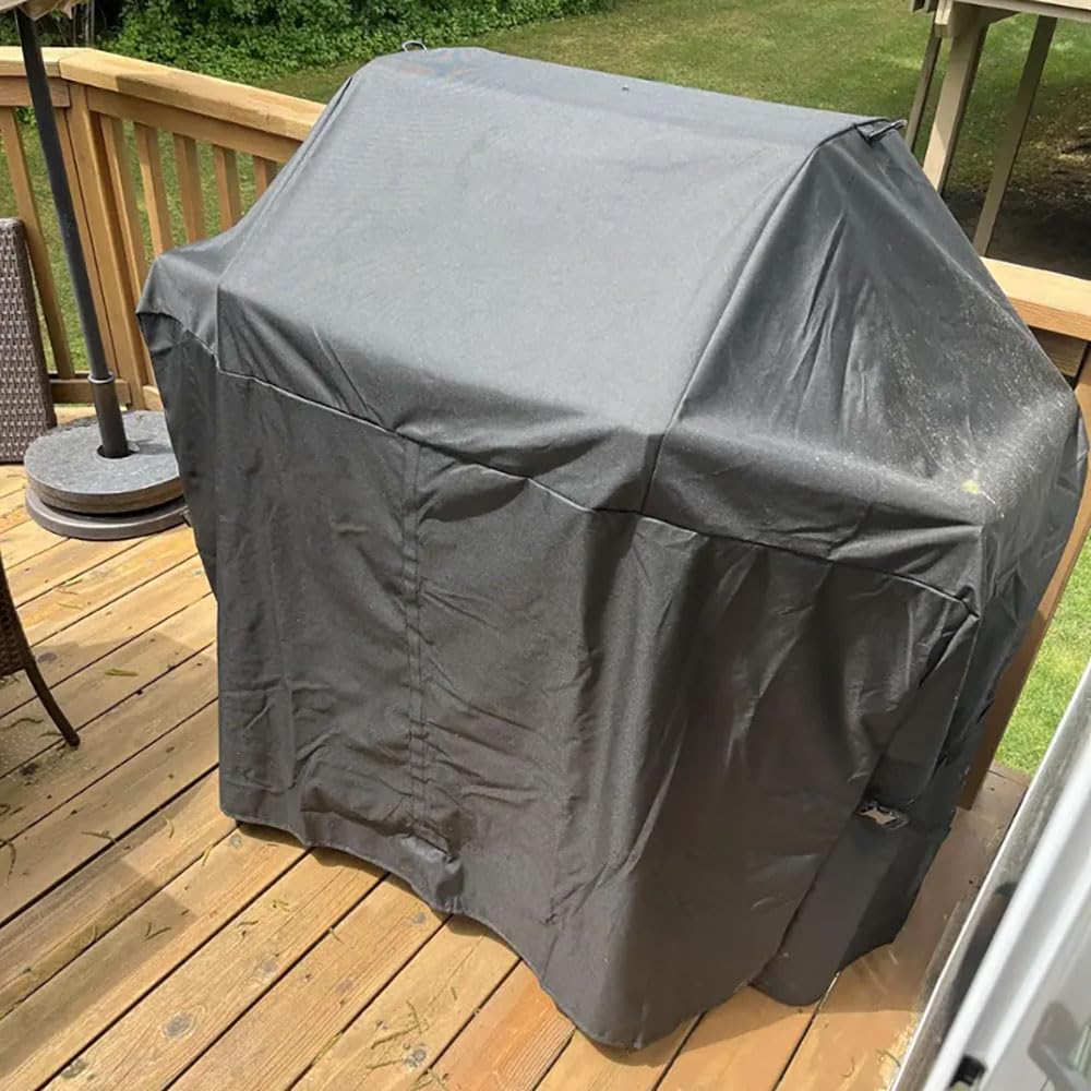 BBQ Future Grill Cover for Napoleon Rogue 425 Series Gas Grill, Waterproof Anti-UV Fade Resistant 600D Oxford Polyester Black BBQ Cover with Adjustable Strap for Napoleon 61427
