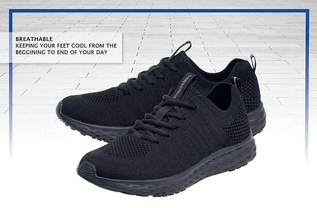 Shoes for Crews Everlight, Men's, Breathable, Lightweight, Lace-Up, Slip Resistant, Water Resistant Work Shoes, Black, 11.5 Wide