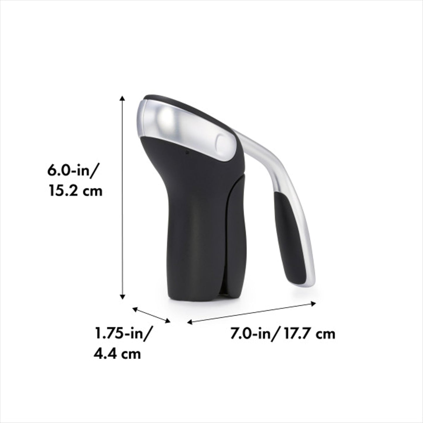 OXO 11147600 Steel Vertical Lever Corkscrew with Removable Foil Cutter, 2.1, Black/Silver