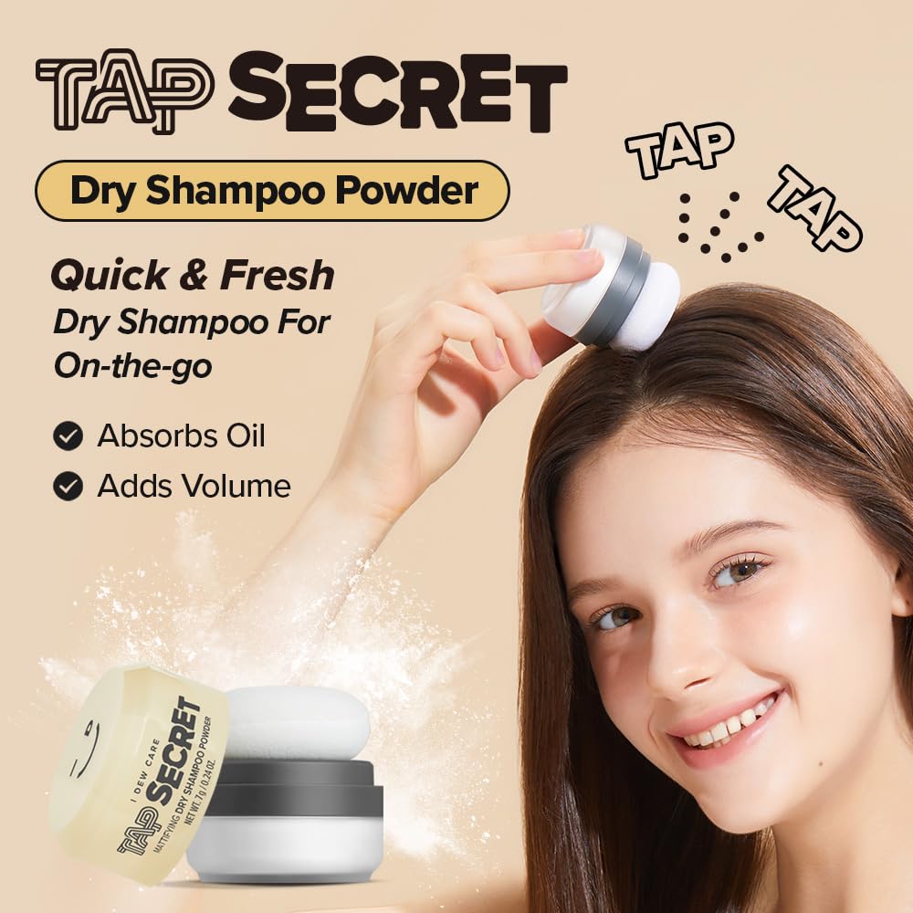 I Dew Care Dry Shampoo - Tap Secret Duo Gift set | Instantly Refresh Hair with Black Ginseng, Non-aerosol, Benzene-free, Mattifying Root Boosting Powder, No White Cast, Formulated without Gluten, Travel-Friendly, Mother's day, Mother's Day Gifts, 2 Count,