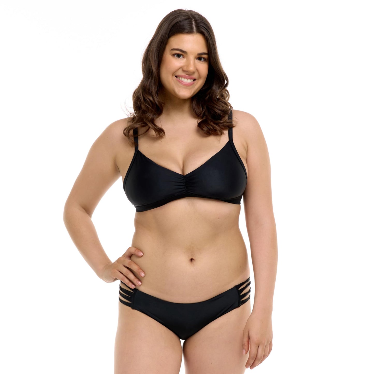 Body Glove Women's Ruby Solid Bikini Bottom Swimsuit, Smoothies Black, Medium