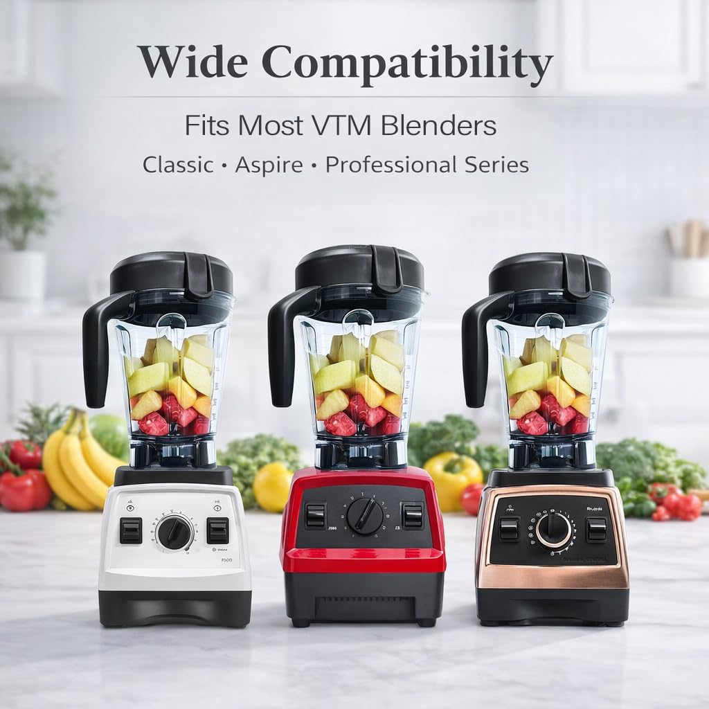 for Vitamix Blender Pitcher 64oz Low-Profile, Replacement Pitcher for Vitamix 750 5300 5200 5000 7500 6300 Vm0102 Vm0103 Vm0197 E310 G/Classic C/Explorian/Commercial Series etc