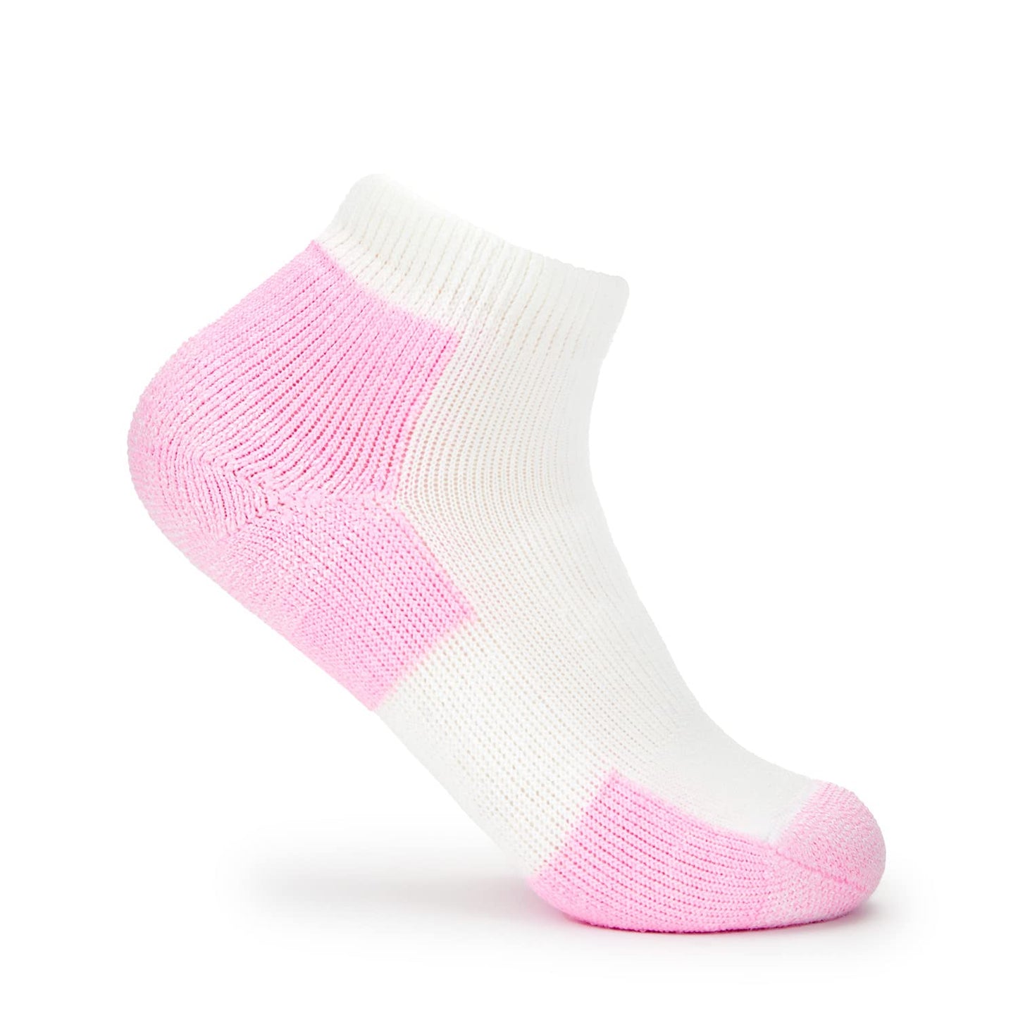 Thorlo Women's Distance Walking Sock 3 Pack, White/Pink, Medium Shoe Size 7-9