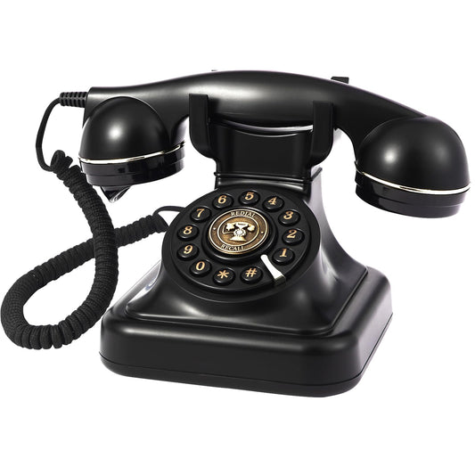 Audio Guest Book Wedding Phone, Audio Guest Book Record Customized Audio Messages Guest Book Alternatives Classic Retro Phone for Parties Birthdays Rentals Confessions Special Occasions (Black)