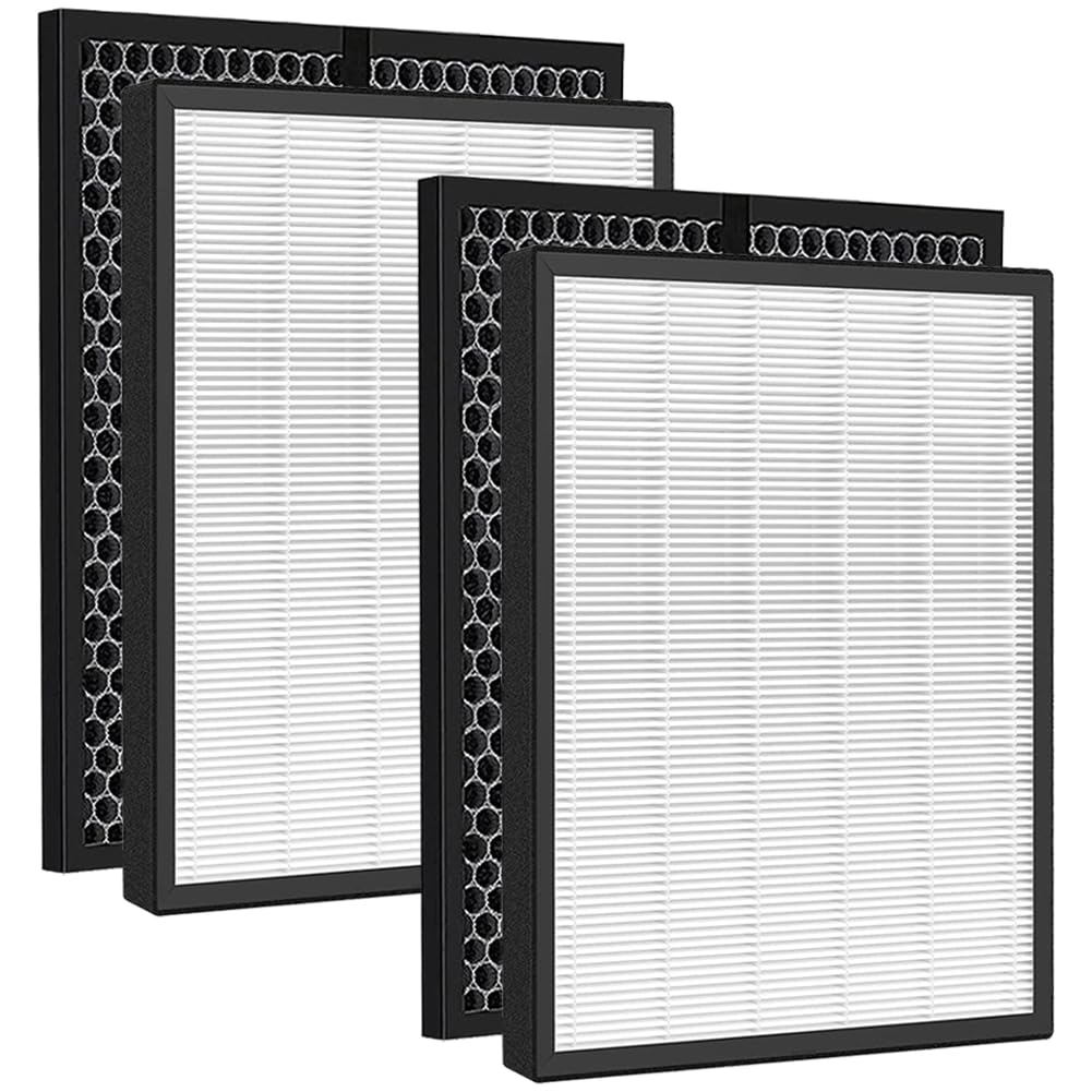 LV-PUR131-RF Replacement Filters Compatible with LEVOIT LV-PUR131 and LV-PUR131S Air Purifier - 2 Ture HEPA and 2 Activated Carbon Filters