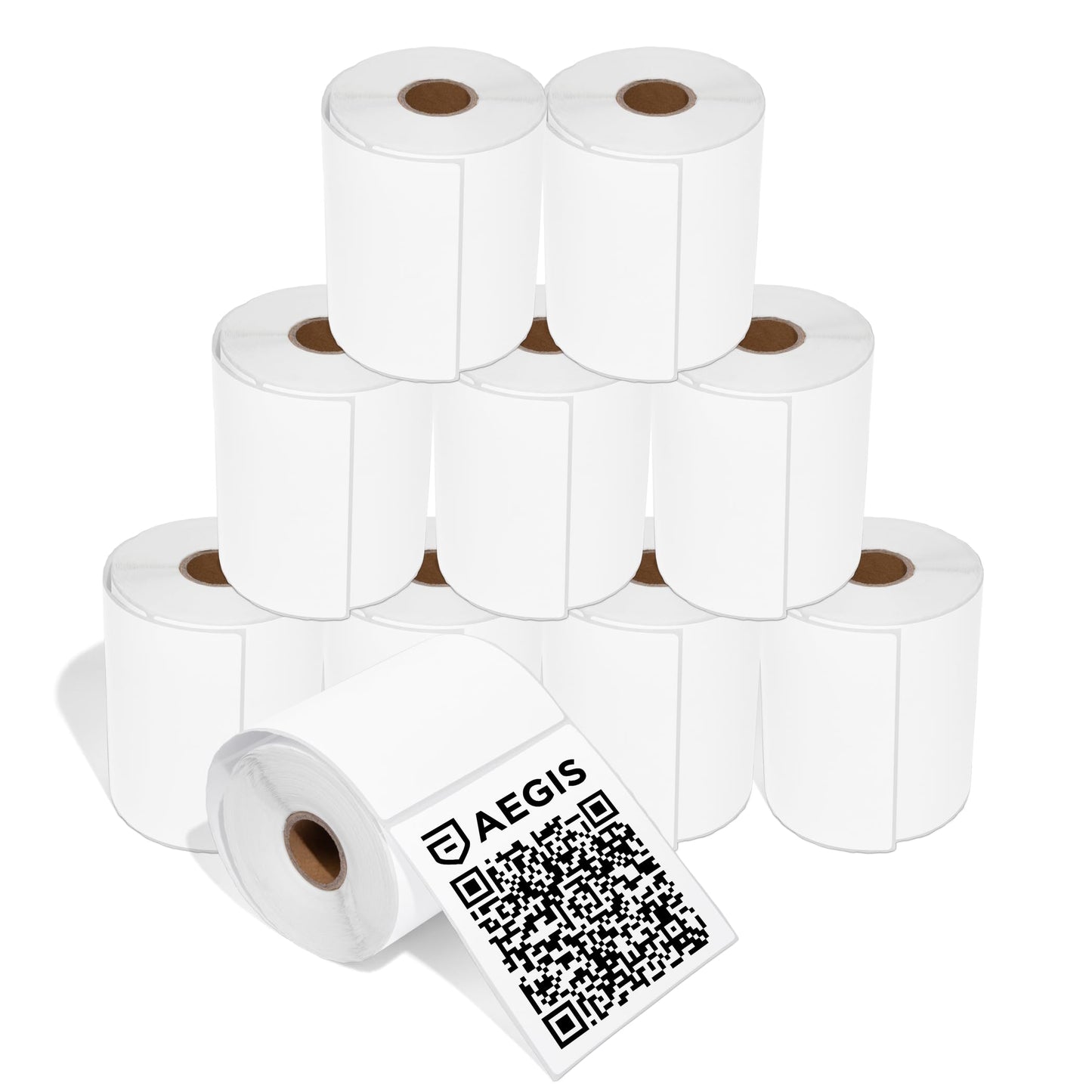 Aegis Adhesives - 4" X 4" Square Direct Thermal Labels (10 Rolls, 350 Labels/Roll) Compatible with Rollo, Zebra, and Other Desktop Label Printers
