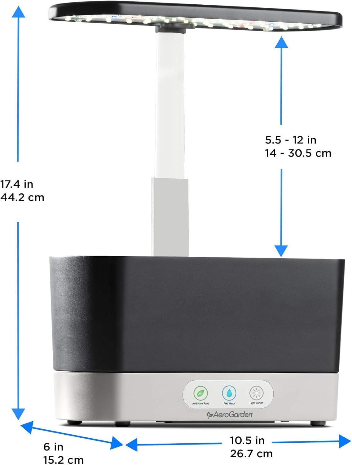 AeroGarden Harvest Indoor Garden Hydroponic System with LED Grow Light and Herb Kit, Holds up to 6 Pods, Black