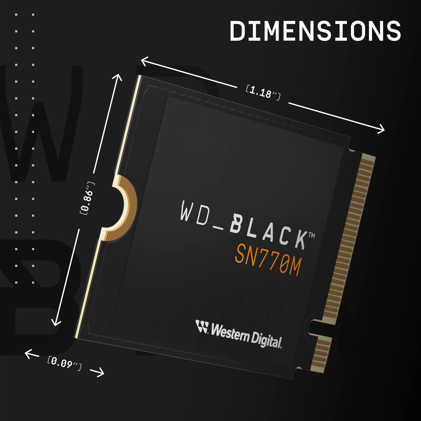 1TB WD_BLACK SN770M M.2 2230 NVMe SSD for Handheld Gaming Devices, Speeds up to 5,150MB/s, TLC 3D NAND, Great for Steam Deck and Microsoft Surface - WDBDNH0010BBK-WRSN