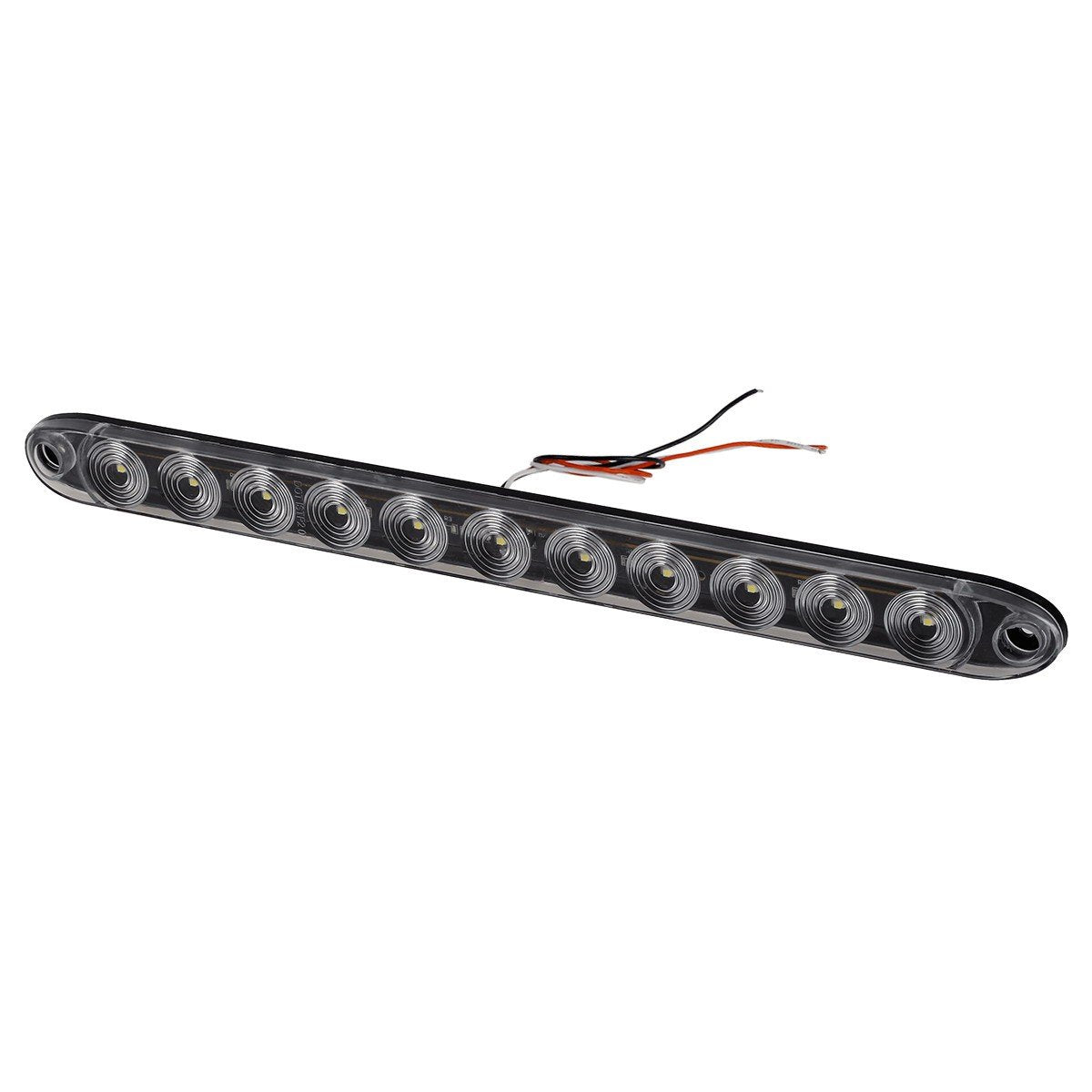Partsam 2Pcs 15" Inch White Led Trailer Reverse Backup Light Bars Clear Lens, Sealed 11 LED Flange Mount Trailer Truck 15" Inch Reverse White Light Bar Utility Marker Light Bar RV Front Access Light