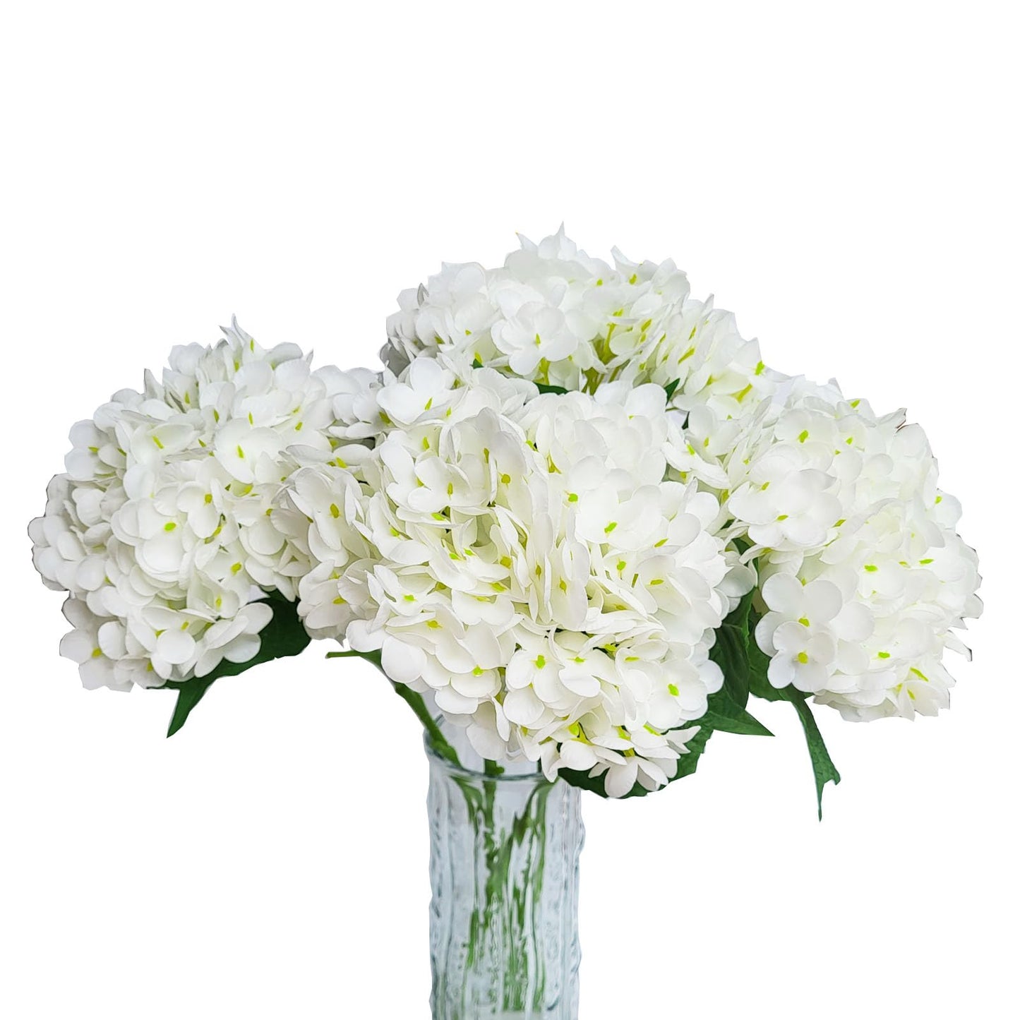 4pcs Real Touch Hydrangea Artificial Flowers, White Fake Hydrangea Flowers, 21" Large Natural Lifelike Hydrangea Faux Flower for Home Party Decor Outdoor Wedding Table Centerpieces