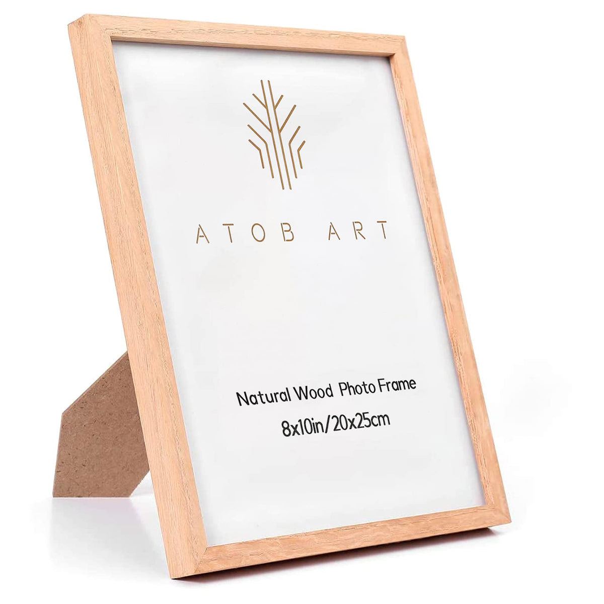 ATOBART 8x10 Solid Wood Picture Frames, 6 Pack OAK Photo Frame Set with Real Glass Cover, Natural Wood Color Frames, for Wall Mounting or Tabletop Display