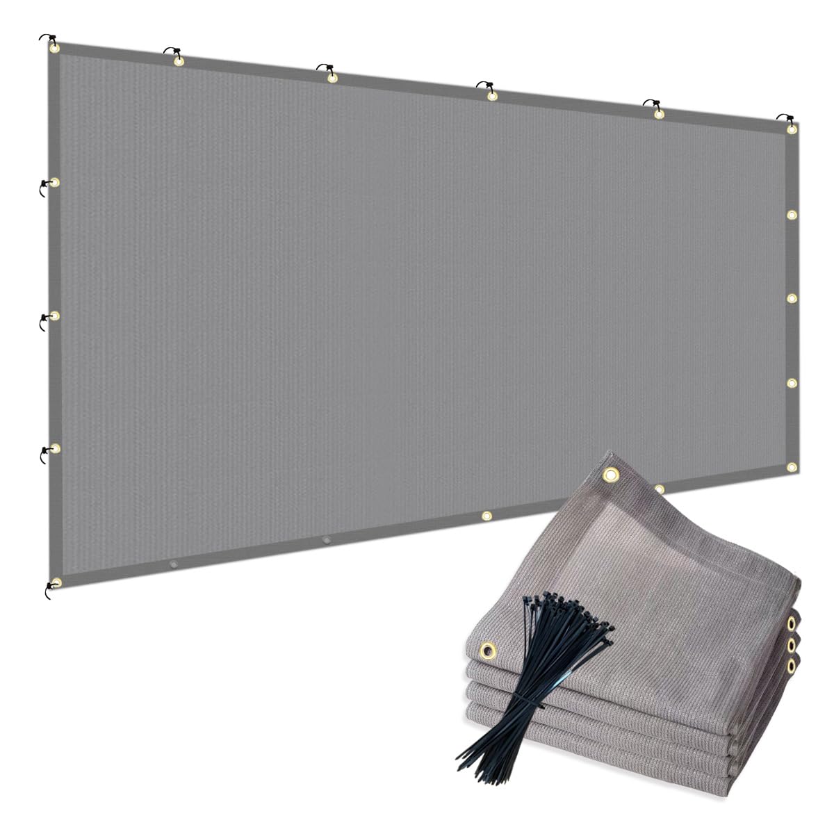 90% 10x10ft Sun Shade Cloth for Outdoor Deck Backyard Patio Garden Pergola Cover Canopy Gray