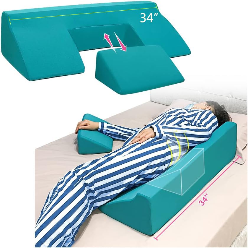 Bed Wedge Pillow for Sleeping Incline Foam Bedsore Turning Pillow for Bedridden Body Positioners Pressure Ulcer Prevention Cushion Triangle Medical Nursing Wedges Positioning Bedsore Pillow