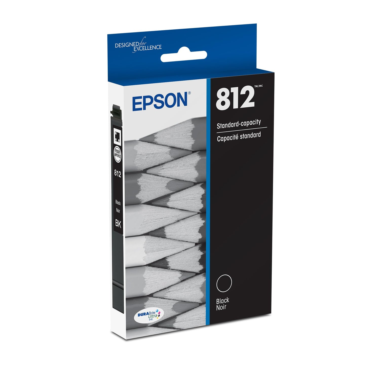 EPSON 812 DURABrite Ultra Ink Standard Capacity Black Cartridge (T812120-S) Works with Workforce Pro WF-7310, 7820, 7840, EC-C7000