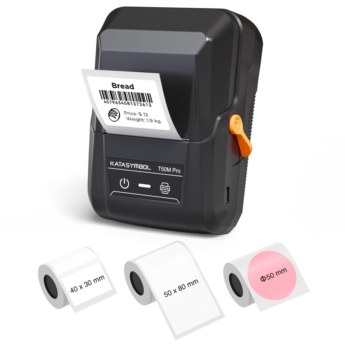 SUPVAN T50M Pro Bluetooth Label Maker Machine with 3 Tapes, Wide Waterproof Label, Versatile App with 30 Fonts and 660+ Icons, Inkless Labeler for Home, Kitchen, School, Office Organization, Black