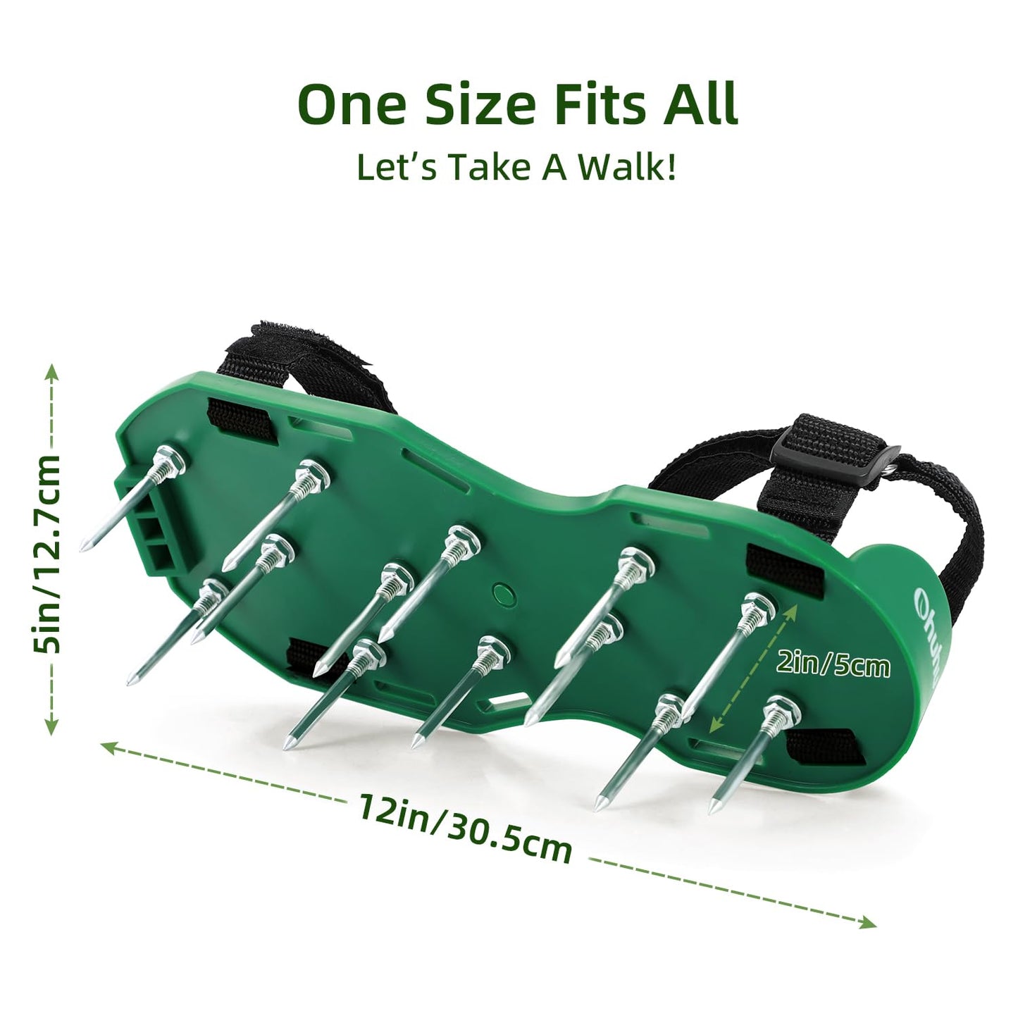 Lawn Aerator Shoes, Ohuhu Free-Installation Lawn Aerator Shoes for Grass Heavy Duty Grass Aeration Sandals with Stainless Steel Spikes and Shovel Adjustable Hook & Loop Straps for Lawn Patio Garden