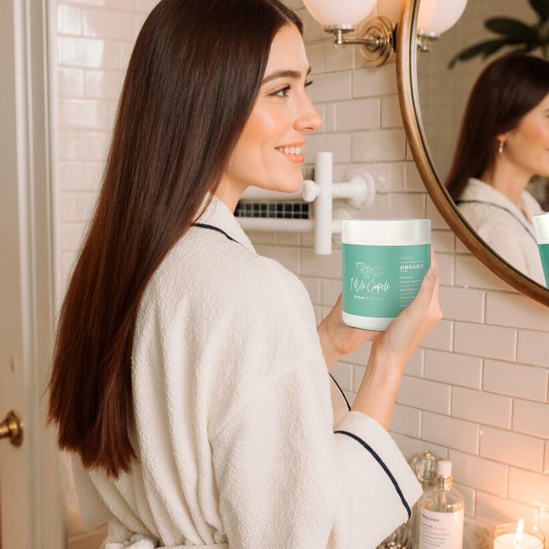 I Belli Capelli Venice Hair B-tox Organic - B-tox Capilar Para El Cabello - Organic & Natural Brazilian Keratin Treatment - Anti-Frizz, Volume Reduction, Smoothing- Argan Oil, Collagen-17.7 oz/500 g