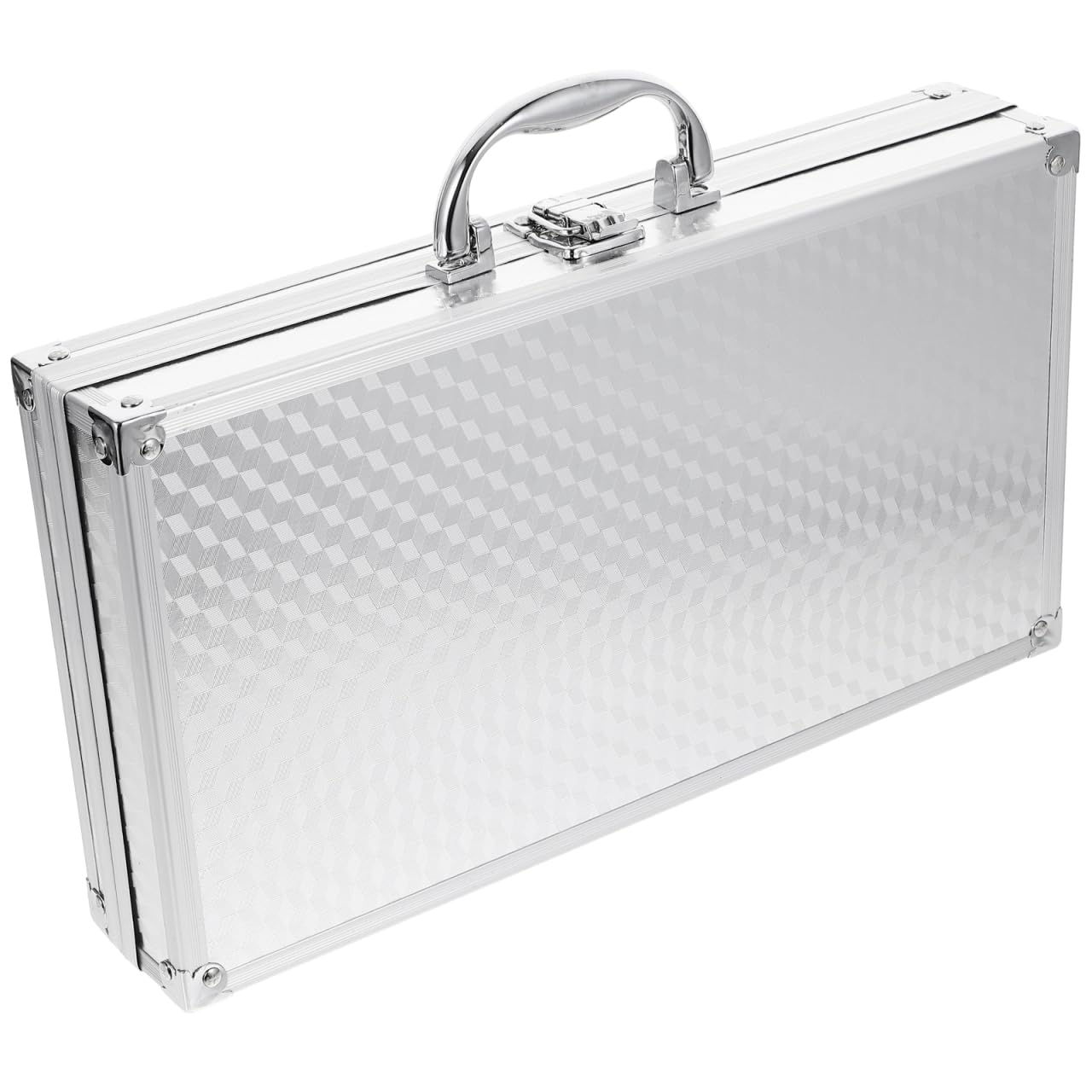 Toyvian Aluminum Alloy Tool Box Portable Hard Shell Carrying Case Lightweight Storage Briefcase with Secure Clasp for Home Office Travel 13.77X7.48X2.51 Inches