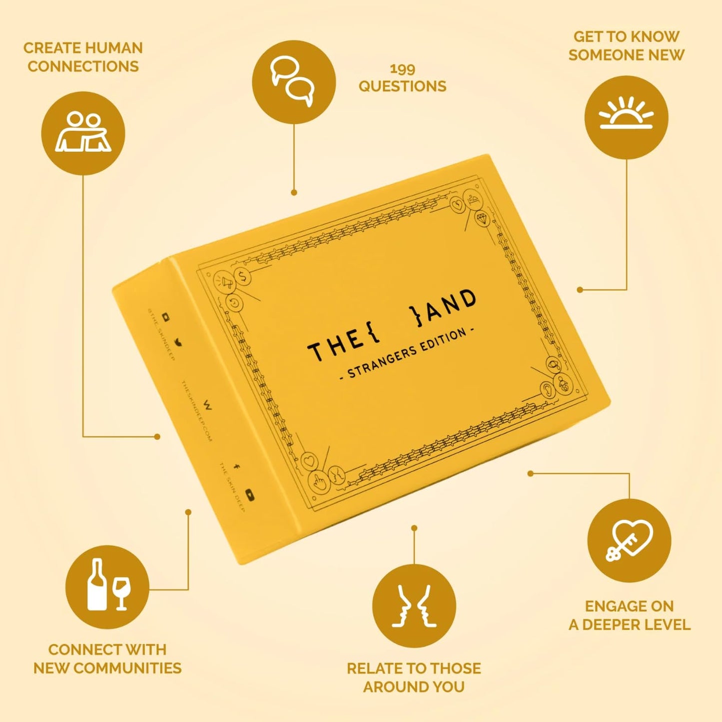 (THE AND) Strangers Edition - Conversation Starter Card Game - Fun Getting to Know You Game - Ice Breakers to Reduce The Space Between You and a Stranger - Questions to Make a Friend by The Skin Deep