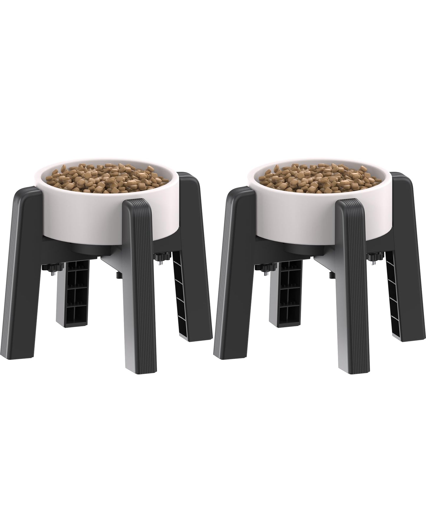 CZPET Dog Bowl Stand with Adjustable Width [2 Pack, Stand Only], Elevated Pet Water & Food Bowl for Medium Pets, Stable and Anti-Slip Raised Bowl