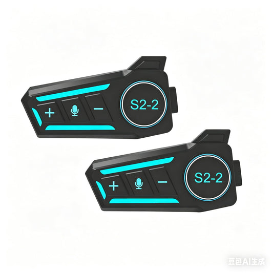 Motorcycle Intercom Headset USB C Interface Communication System AI Voice Assistant IP67 Waterproof Music Sharing Automatic Answer Noise Cancellation Motorbike-Helmet-Wireless-Intercom-Headset