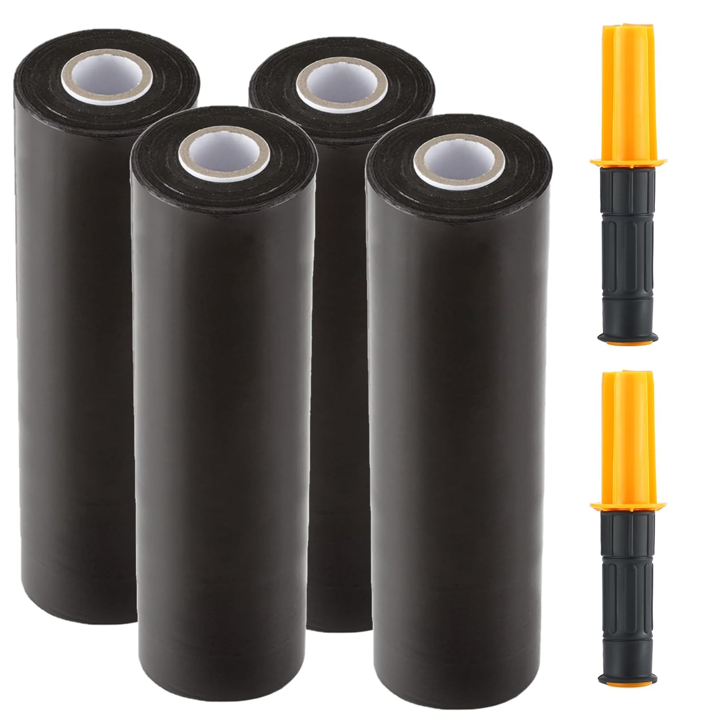 4 Rolls Black Stretch Wrap 15"x1000 Feet Stretch Film Shrink Wrap Packing Moving Suppliers for Shipping Moving Suppliers Packing Pallet Wrapping Surface Protection 60 Gauge