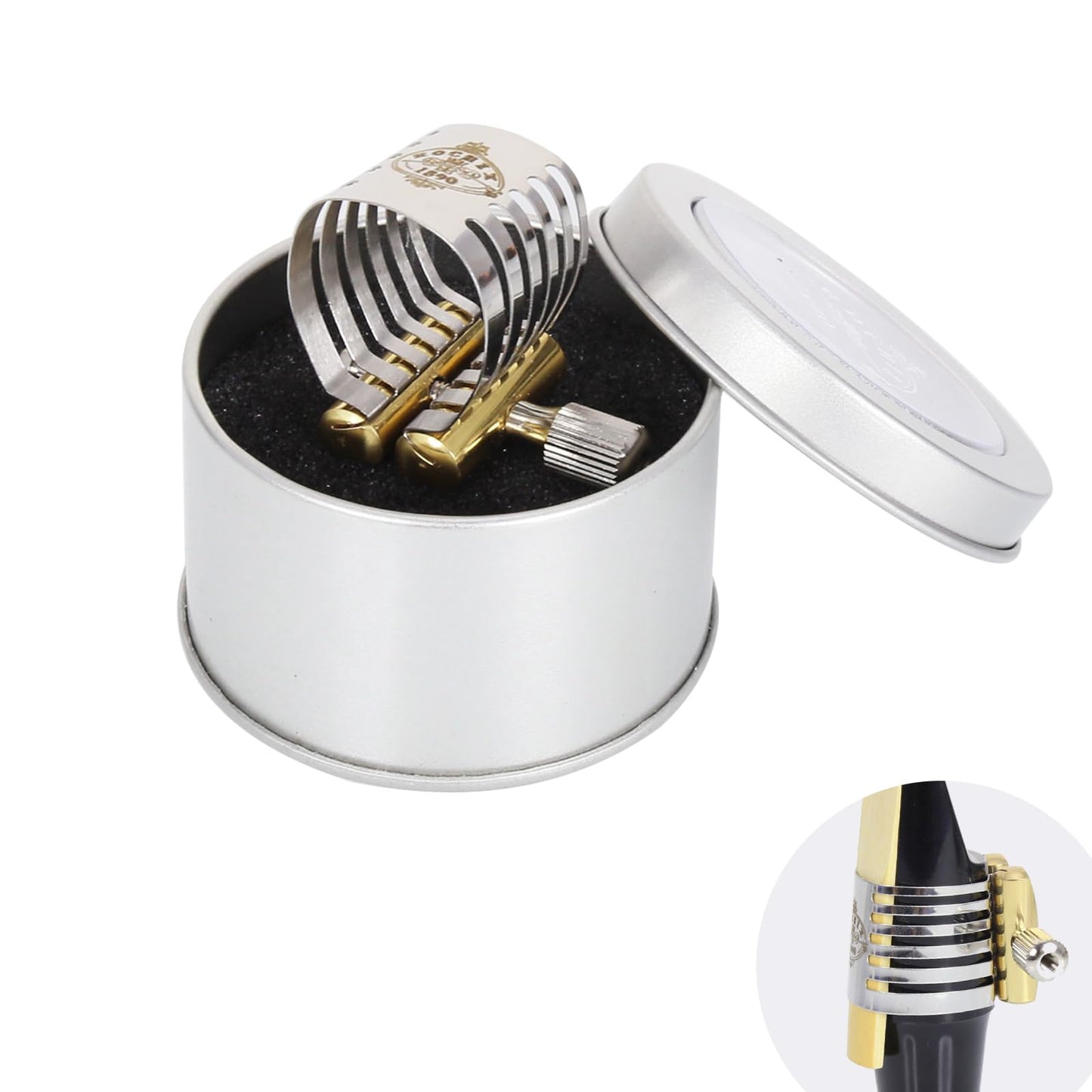 Stainless Steel Ligature Silver Plated for Bb Clarinet/Alto Saxophone Sax