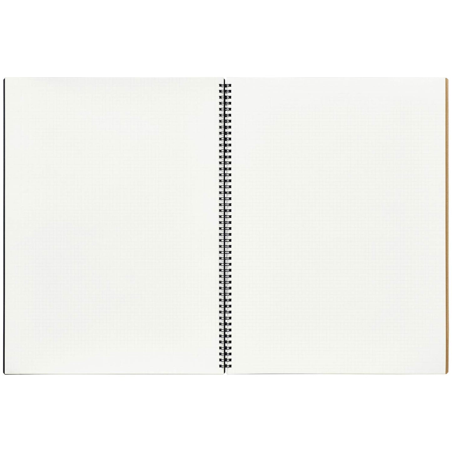 Maruman Mnemosyne Grid Notebook- Horizontal A3 Layout, 12.68" x 16.54", 70 Sheets / 140 Pages, 5mm Graph Paper Journal, Perforated Pages & Wire-Bound to Lay Flat, Black, Made in Japan