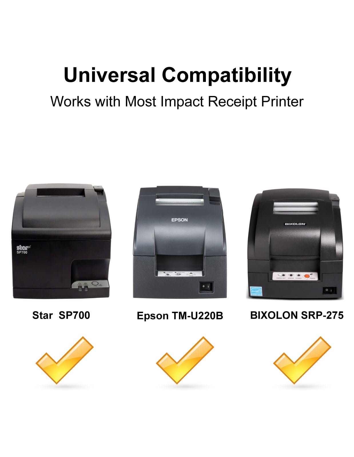 Star SP700 Kitchen Printer Paper (24 Rolls) 3" x 150' 1 Ply Bond (Non -Thermal) Receipt Paper POS Cash Register Paper for TMU200 SRP275 from 3000LABELS DIRECT