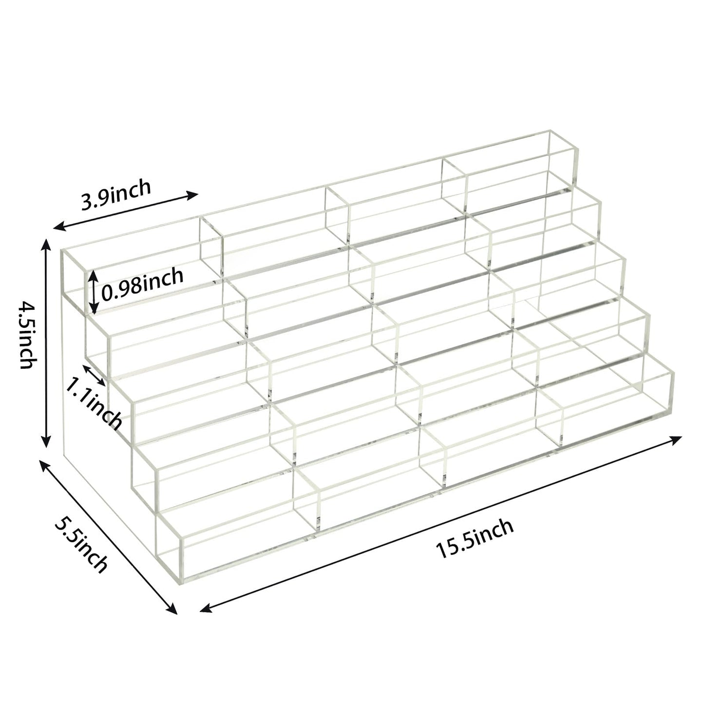 Vevitts 20 Slots Glass Business Card Holder Stand - Acrylic Name Card Display Stand Office Desktop Countertop Business Card Organizer