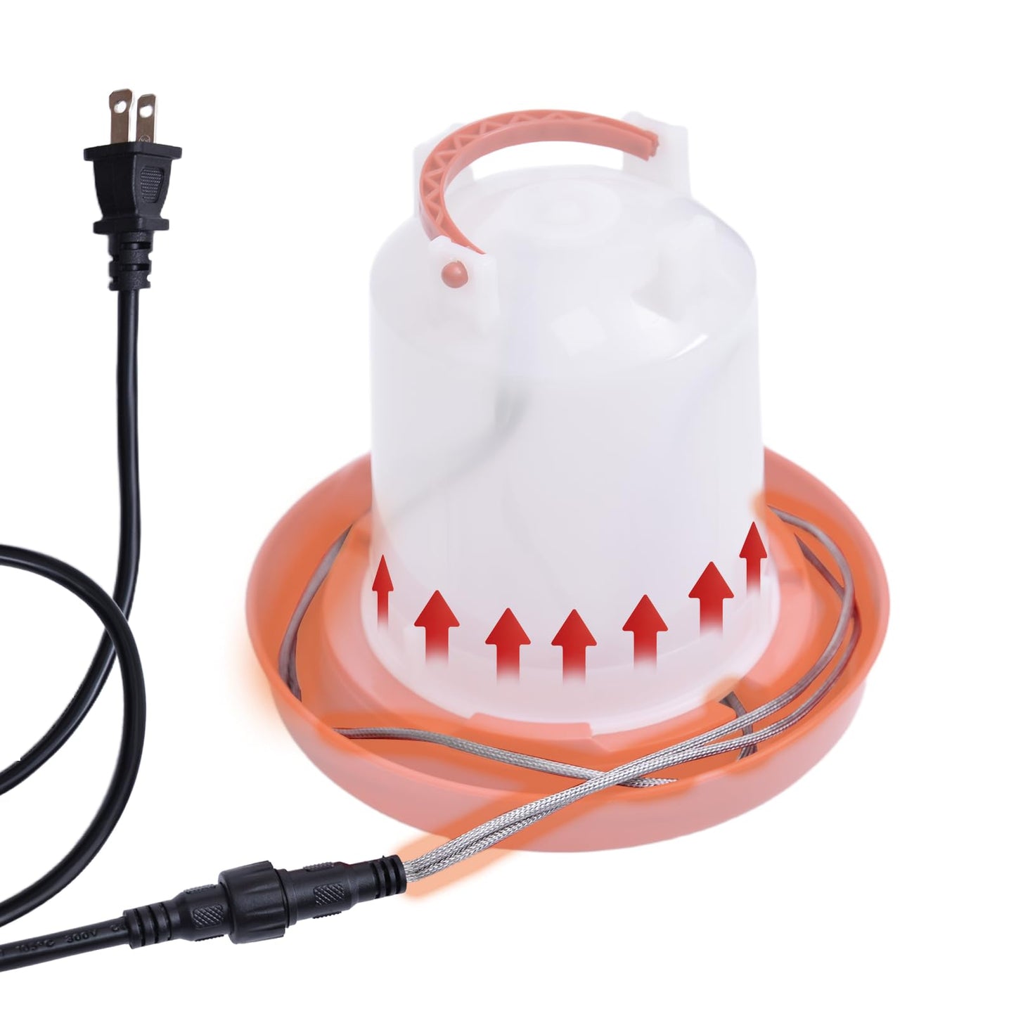 Shaledig Chicken Water Heated Cord 1 Pack, 39W Chickens Water Heater for Winter, Freeze Proof Chicken Waterer Heater with Long Heating Cord 4FT for Poultry Like Chickens Geese Ducks and Small Animals