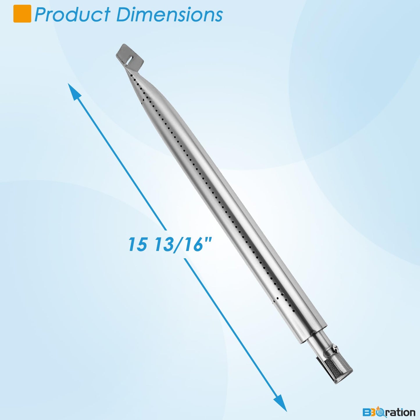 BBQration 15 13/16" Grill Tube-in-Tube Burner Replacement for Broil King 9615-54 9615-57 9615-64 Baron 320 Baron 340 Baron 420, Grill Parts for Broil King BBQ Parts