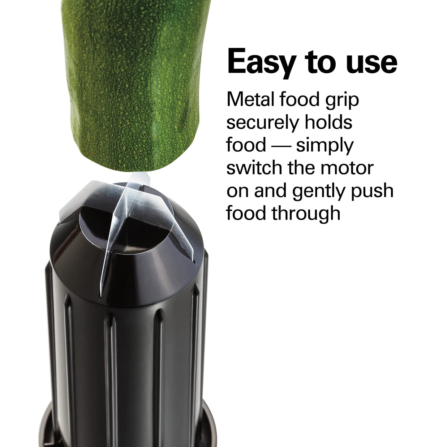 Hamilton Beach 3-in-1 Electric Vegetable Spiralizer for Veggie Noodles, Zoodle Maker & Slicer, 3 Cutting Cones for Spaghetti, Linguine and Ribbons, 6 Cup Bowl, 60 Watts, Black (70930)