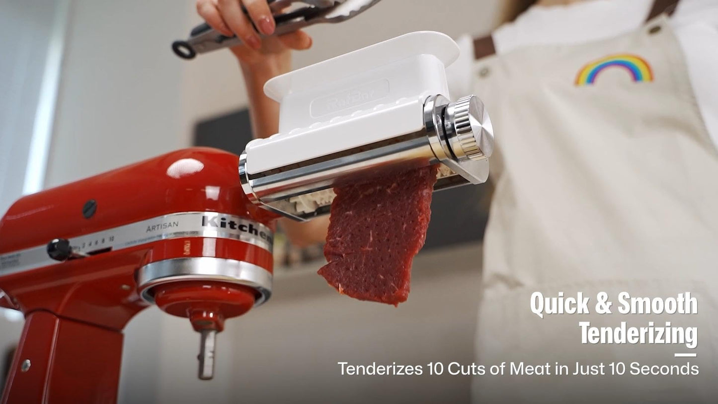 Meat Tenderizer Attachment for KitchenAid, Tenderizer Machine for Kitchen aid & Cuisinart Stand Mixers, Stainless Steel Meat Tenderizer Tool, All Parts Dishwasher Safe