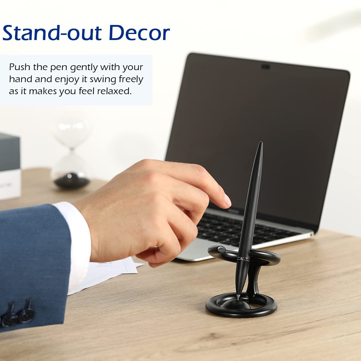Magnetic Levitating Ballpoint Pen,Futuristic Luxury Floating Pen, Professional Executive Pen that Defies Gravity,Unique Gifts for Men & Women,Aesthetic Office Desk Decor,Cool Tech Gadgets(Black)