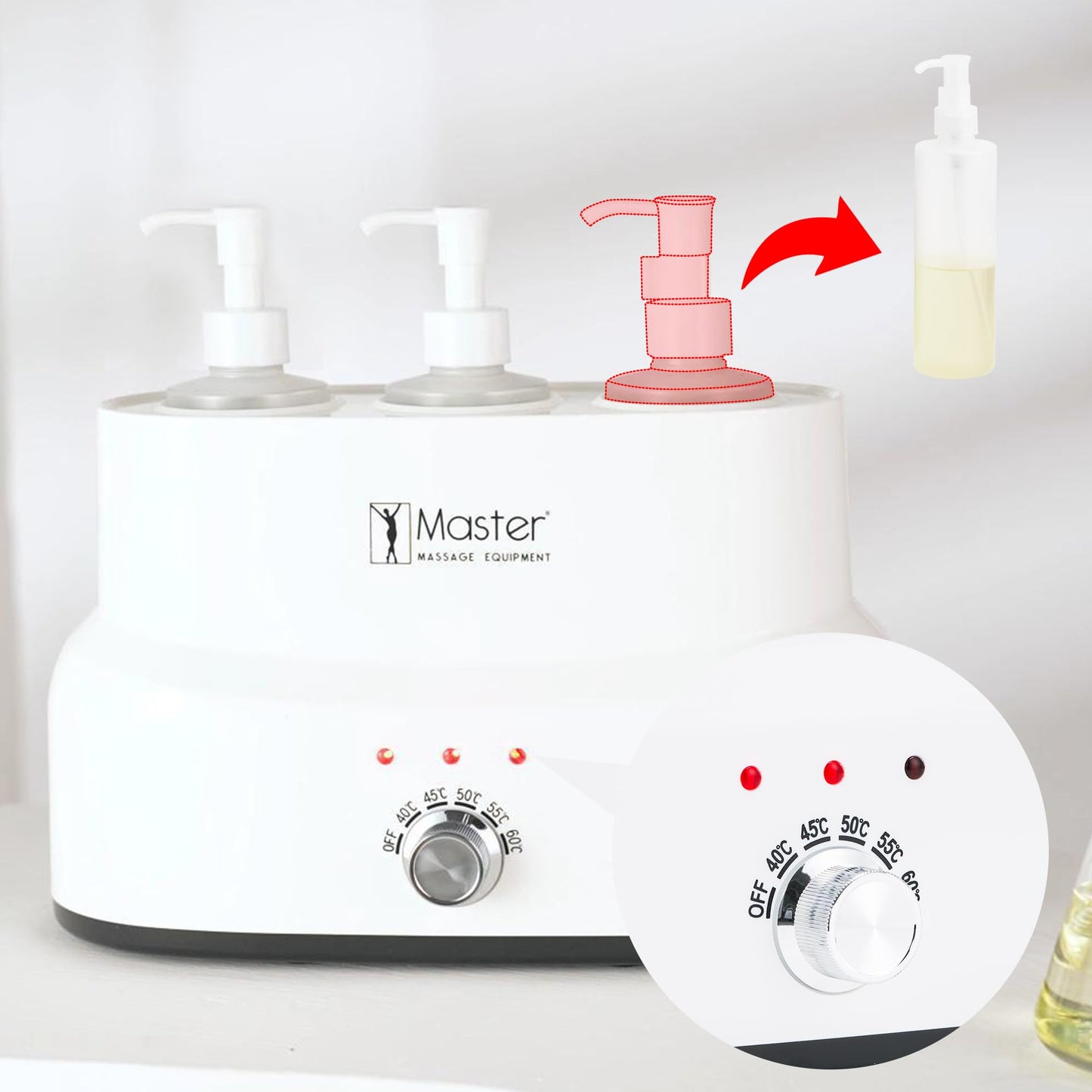 Master Massage Three Bottle Massage Oil Warmer-Professional Massage Lotion Heater with Empty Bottles- Massage Cream Heating Device- Massage Oil Bottle Warming Heater Heating Furnace