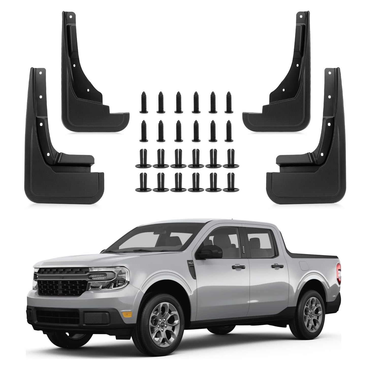PSLER Fit for Maverick 2026 2022 2023 2024 2025 Mud Flaps Set of 4PCS Mud Guard Kit Splash Guards Mudguards Mudflaps with Hardware Kits Accessory Front and Rear