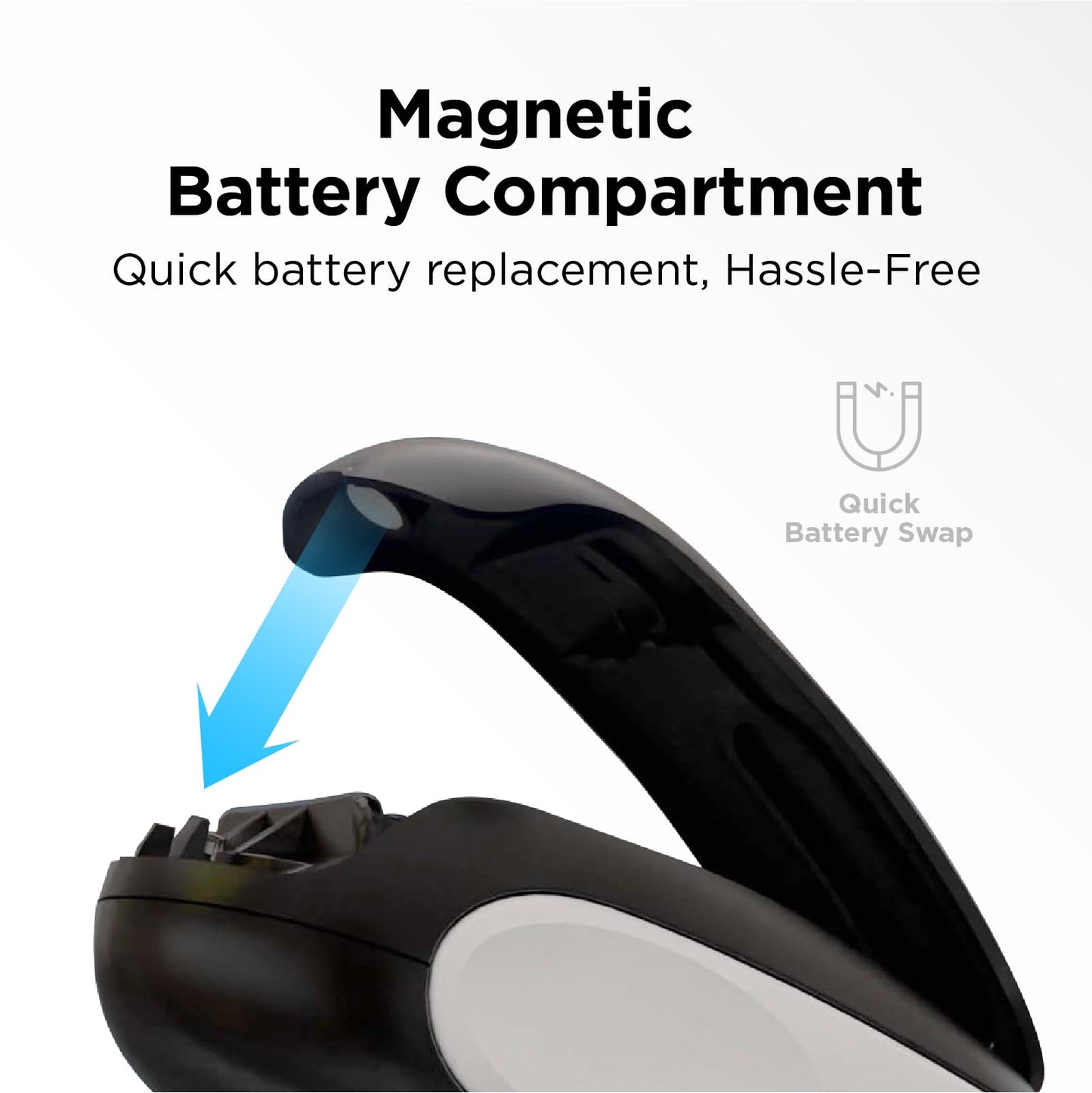 Kitchen Mama One-to-Go Electric Can Opener: One Touch, Auto Stop, Smooth Edge, Lid Lift, Safety, Automatic, Magnetic, Cordless, Battery Operated, Kitchen Appliance for Senior with Arthritis (White)