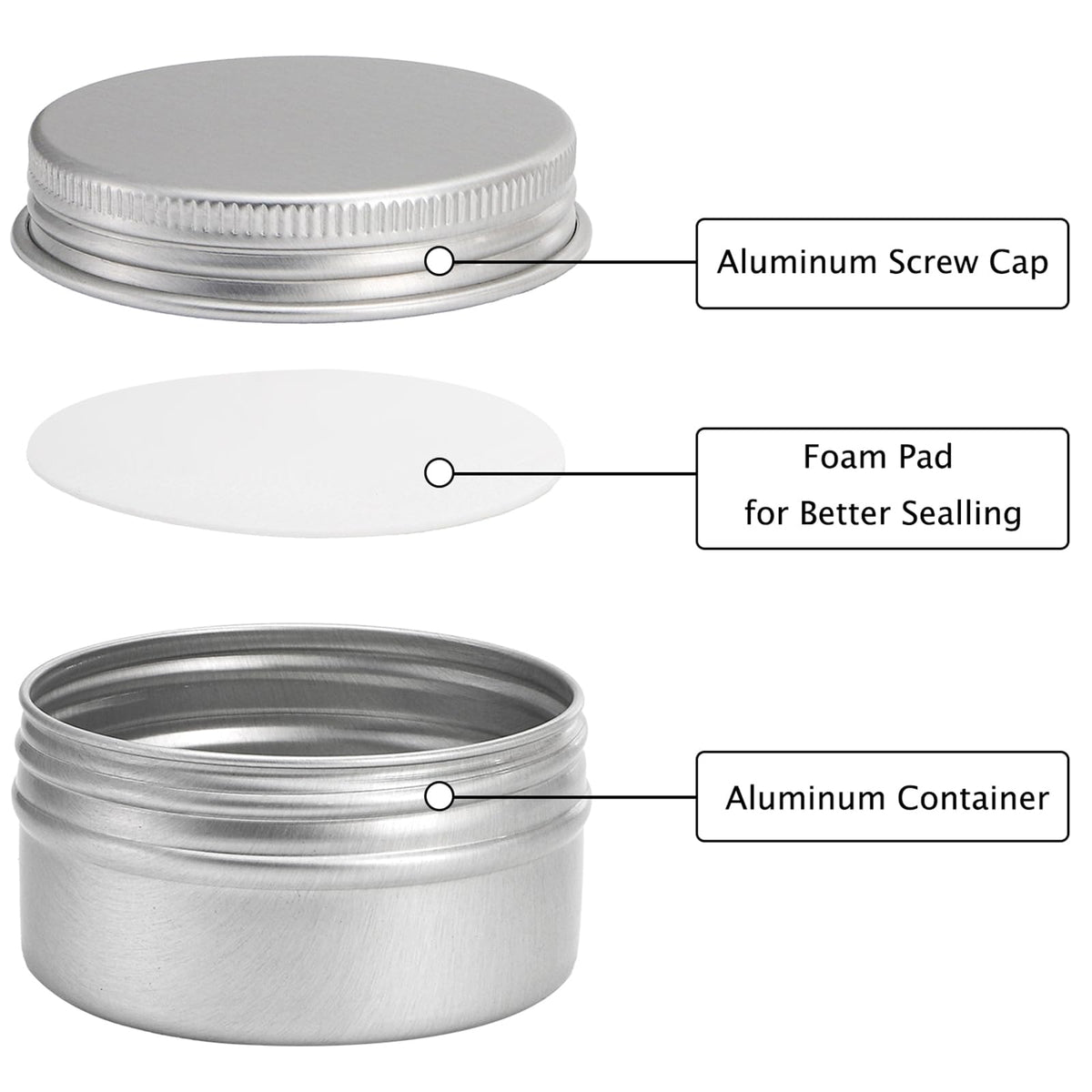 Tosnail 60 Pieces 1 oz Containers with Lids, Lip Balm Containers, Tin Cans with Lids Small Candle Jar Metal Tin Containers Salve Tins