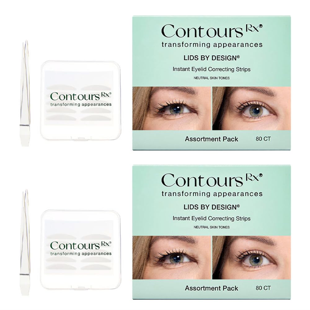 Contours Rx Lids by Design – 4mm - 7mm Assortment Pack, Eyelid Lift Strips for Dramatic Lift on Hooded, Droopy Eyelids – Medical-Grade, Anti-Aging, Non-Surgical Eye Tape - 160ct