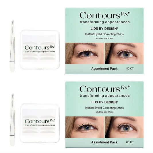 Contours Rx Lids by Design – 4mm - 7mm Assortment Pack, Eyelid Lift Strips for Dramatic Lift on Hooded, Droopy Eyelids – Medical-Grade, Anti-Aging, Non-Surgical Eye Tape - 160ct