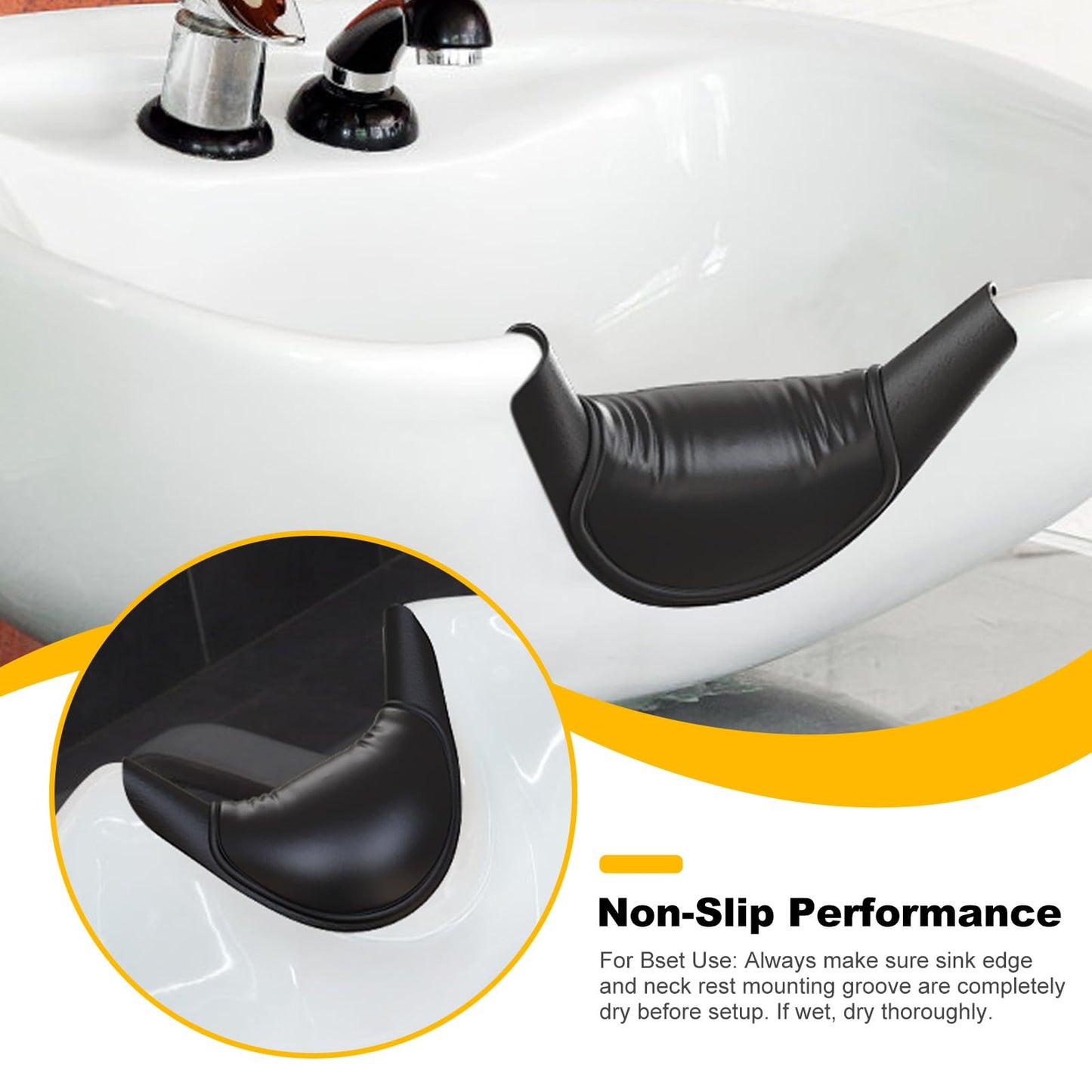 AISEELY Shampoo Bowl Neck Rest for Salon, Salon Shampoo Neck Rest Cushion, Professional Shampoo Bowl Neck Cushion, Silicone Salon Sink Neck Rest for Wash Basin Hair Washing Tray for Sink at Home