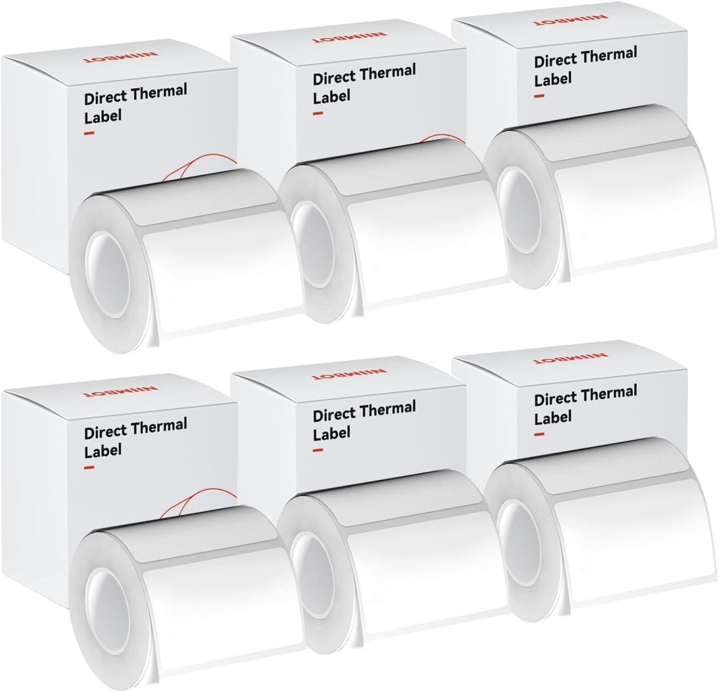 INeedIt B1 B21 B3S Label Maker Tape Adapted Labels Sticker 1.96"x 1.18" (50x30mm) Standard Laminated Office Container Labeling Tape Replacement for Niimbot B21 B1 B3S Label Maker (6 Rolls, White)