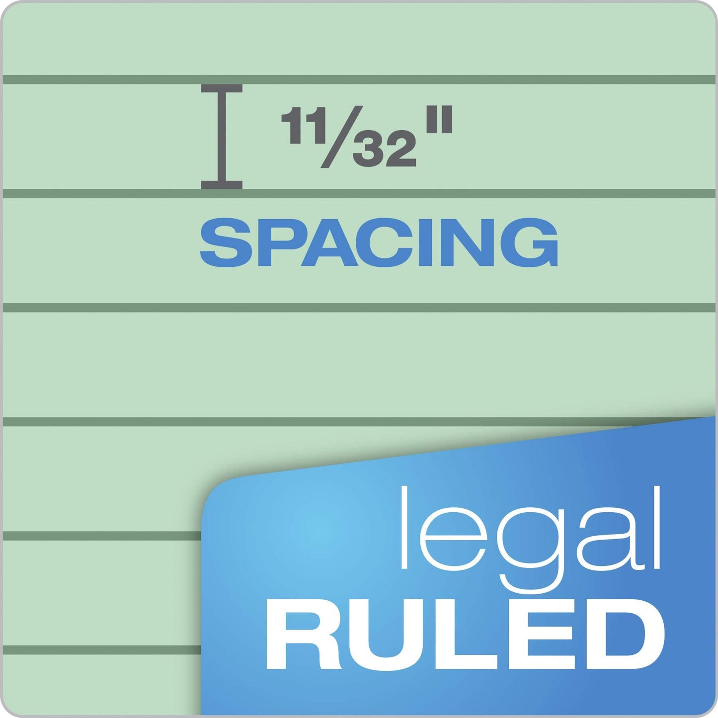 TOPS Prism Plus 100% Recycled Legal Pad, 8-1/2 x 11-3/4 Inches, Perforated, Green, Legal/Wide Rule, 50 Sheets per Pad, 12 Pads per Pack (63190)