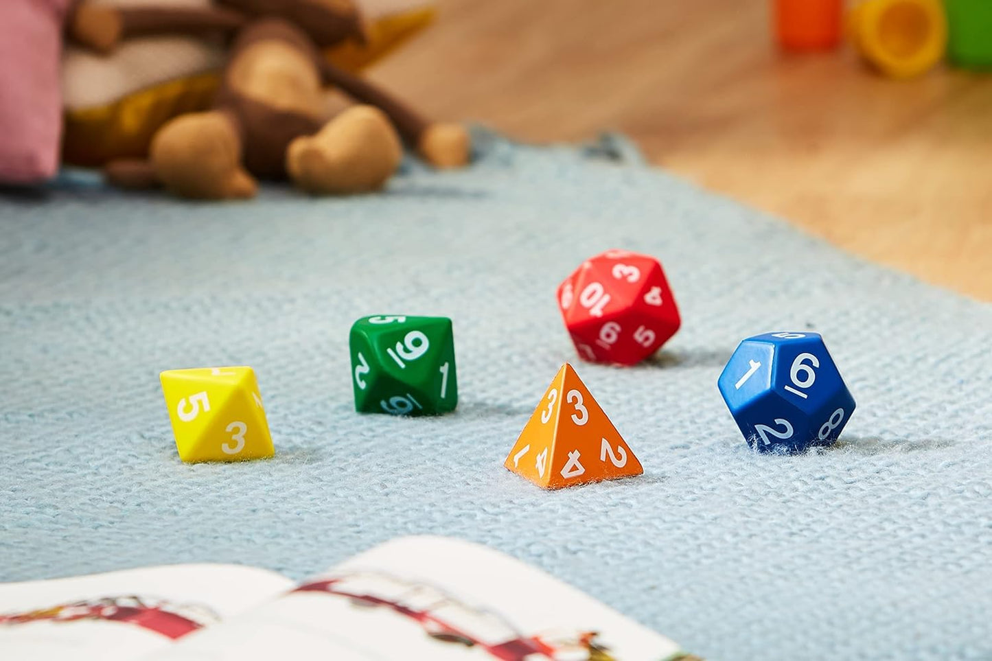 Learning Resources LER7694 Jumbo Foam Polyhedral Dice, 5 Dice, 4, 8, 10, 20 Sides, Ages 5+