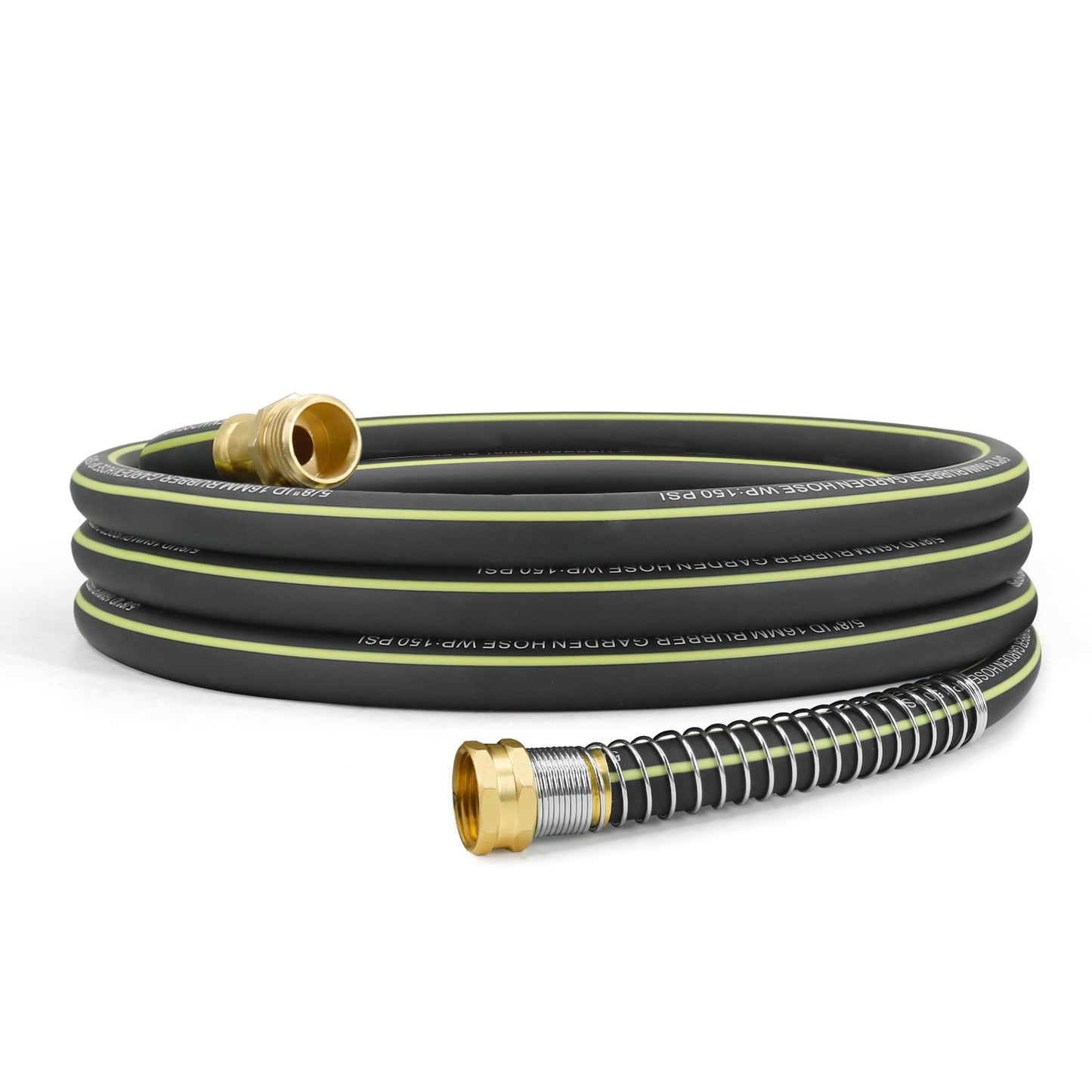 Wurzberge Rubber Garden Water Hose 25ft, Leak Proof Garden Hose with Brass Connector, Flexible and Lightweight for Easy Move Round Yard