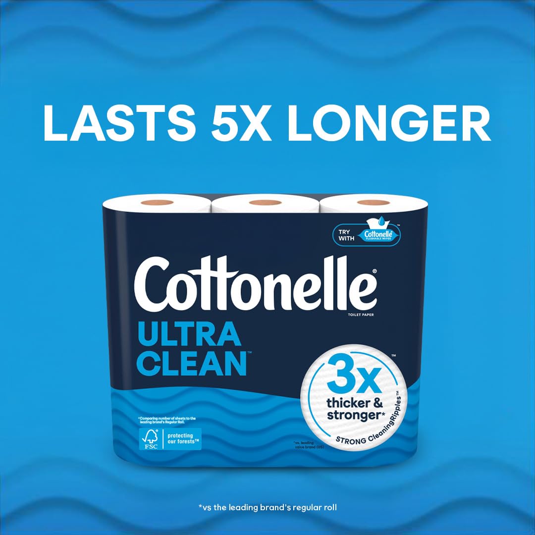 Cottonelle Ultra Clean Toilet Paper: 18 Mega Rolls (72 Regular Rolls), 284 Sheets Each