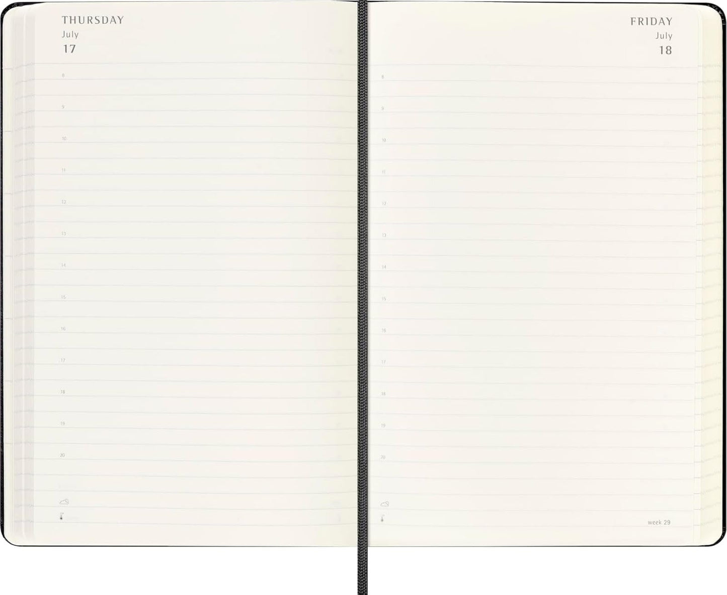 Moleskine Classic 18 Month 2025-2026 Daily Planner, Hard Cover, Large (5" x 8.25"), Black, 608 pages