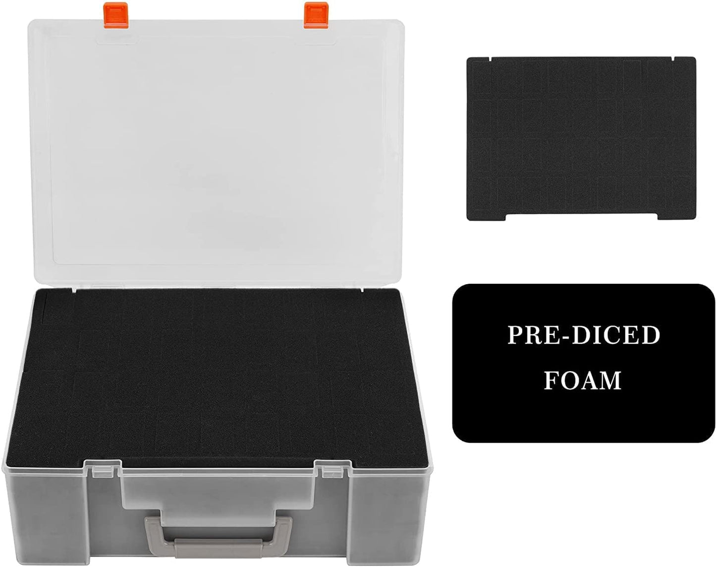 Brappo Miniature Storage Sturdy Carrying Figure Case -108 Slot Figurine Minature Carrying Case,Compatible with Warhammer 40k, Dungeons & Dragons and More.(Transparent