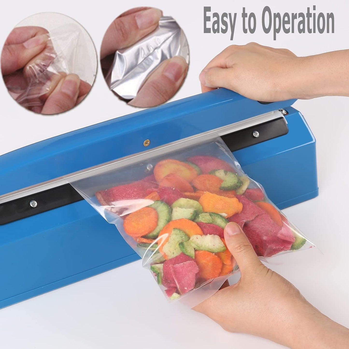 Yeler 12 Inch Impulse Heat Sealer Impulse Bag Sealer, Manual Poly Bag Heat Sealer Machine for Plastic Bags PE PP Bags with Extra Replace Element Grip